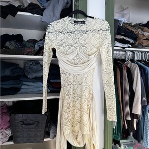 Lioness Cream Lace Long Sleeve Dress
